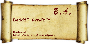 Bedő Arnót névjegykártya